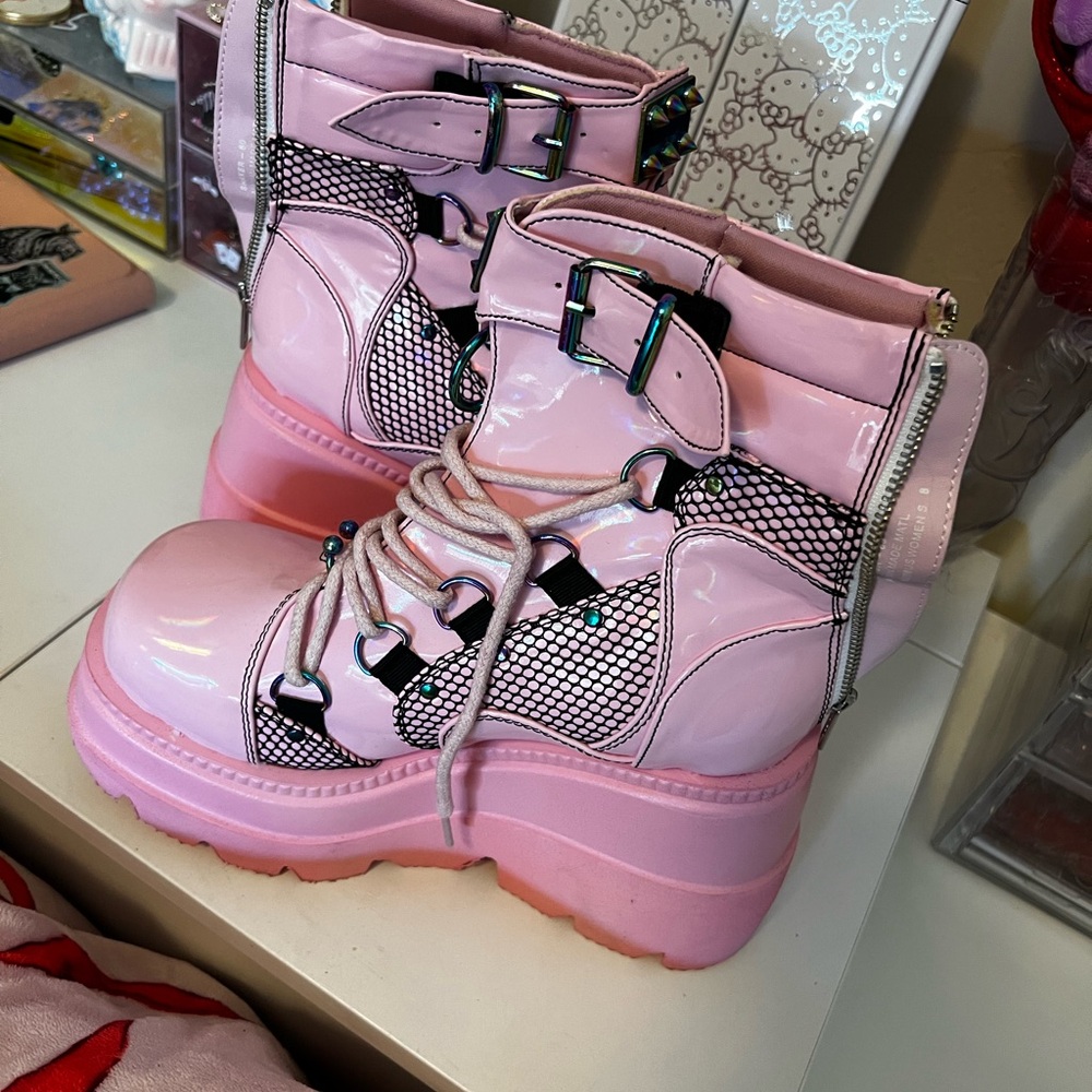 Demonia Pink Platform Boots